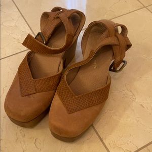 Brown free people clogs